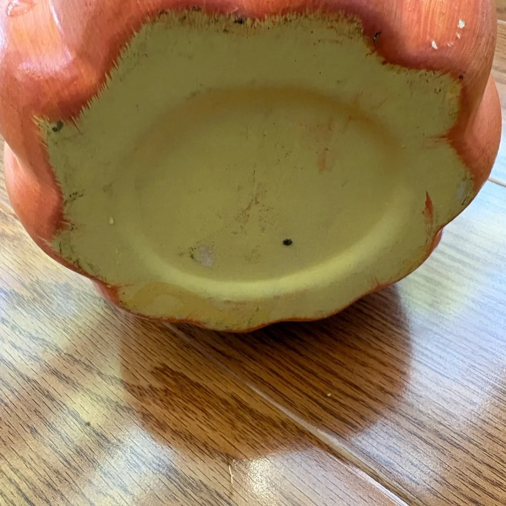 🎃 Orange Ceramic Jack-O'-Lantern Tea Light Candle Holder – Fall Halloween Decor